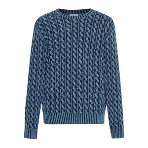ETRO Men's Cable Knit Crewneck Sweater Men BLUE Sweaters & Cardigans